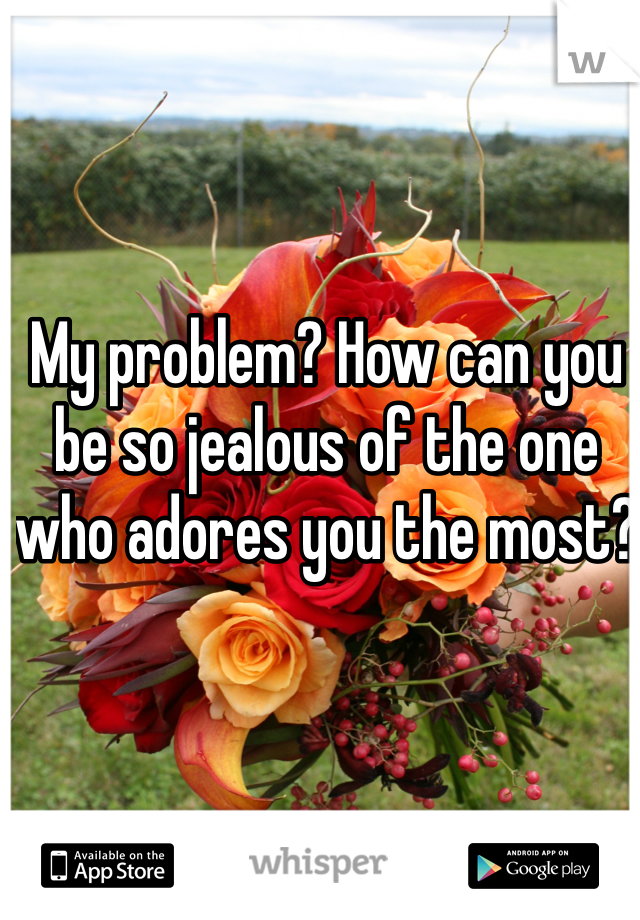 My problem? How can you be so jealous of the one who adores you the most? 