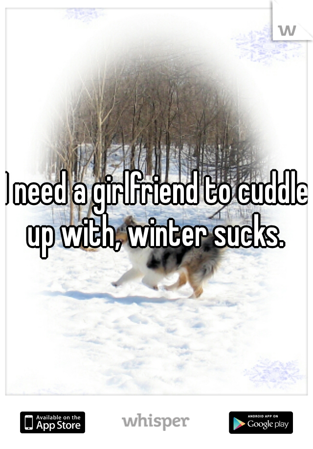 I need a girlfriend to cuddle up with, winter sucks. 