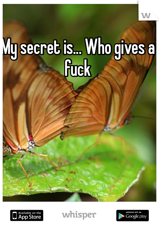 My secret is... Who gives a fuck