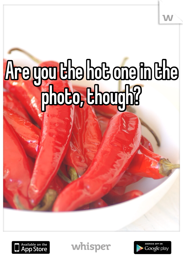 Are you the hot one in the photo, though?
