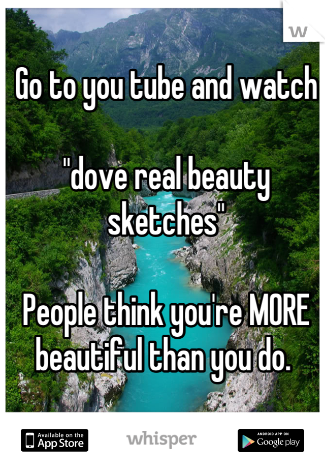 Go to you tube and watch

"dove real beauty sketches"

People think you're MORE beautiful than you do. 