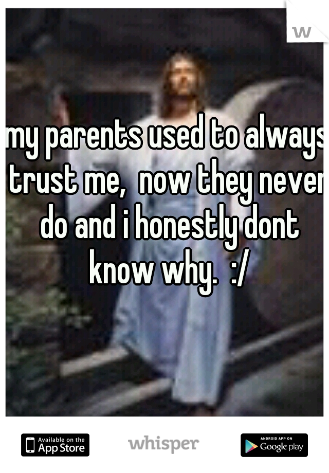 my parents used to always trust me,  now they never do and i honestly dont know why.  :/