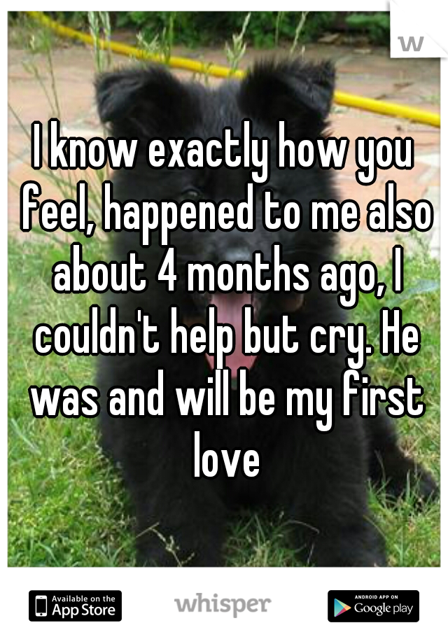 I know exactly how you feel, happened to me also about 4 months ago, I couldn't help but cry. He was and will be my first love

