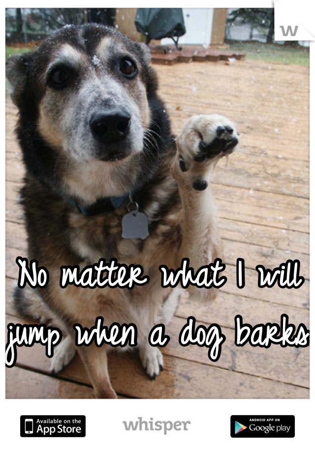 No matter what I will jump when a dog barks