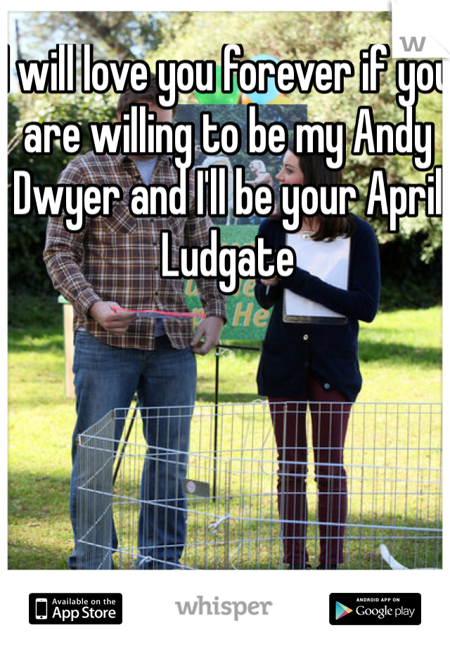 I will love you forever if you are willing to be my Andy Dwyer and I'll be your April Ludgate