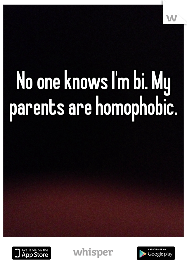 

No one knows I'm bi. My parents are homophobic.