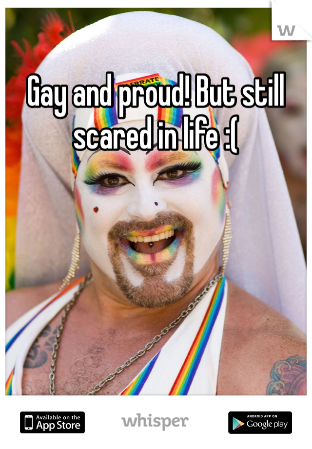 Gay and proud! But still scared in life :( 