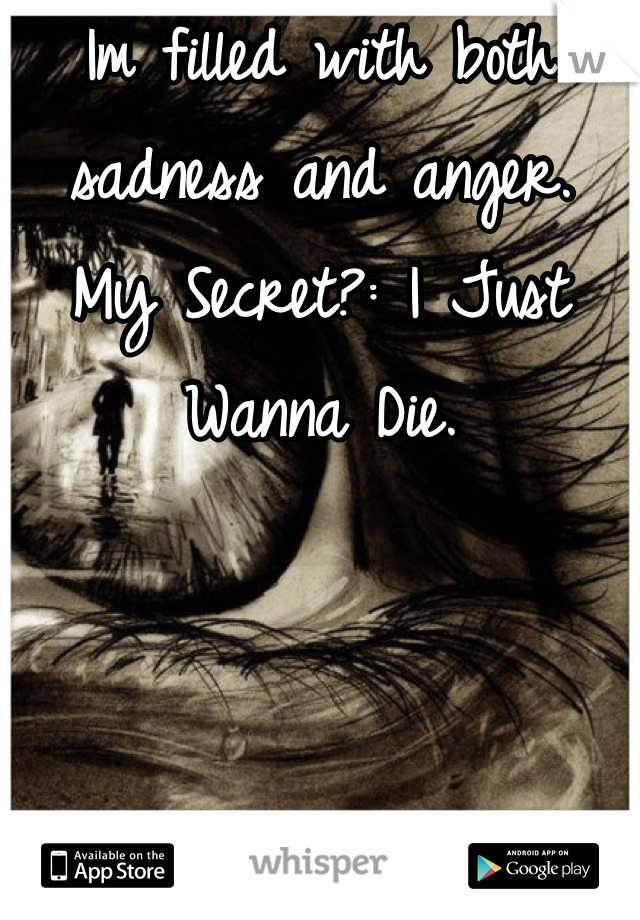 Im filled with both sadness and anger. 
My Secret?: I Just Wanna Die.