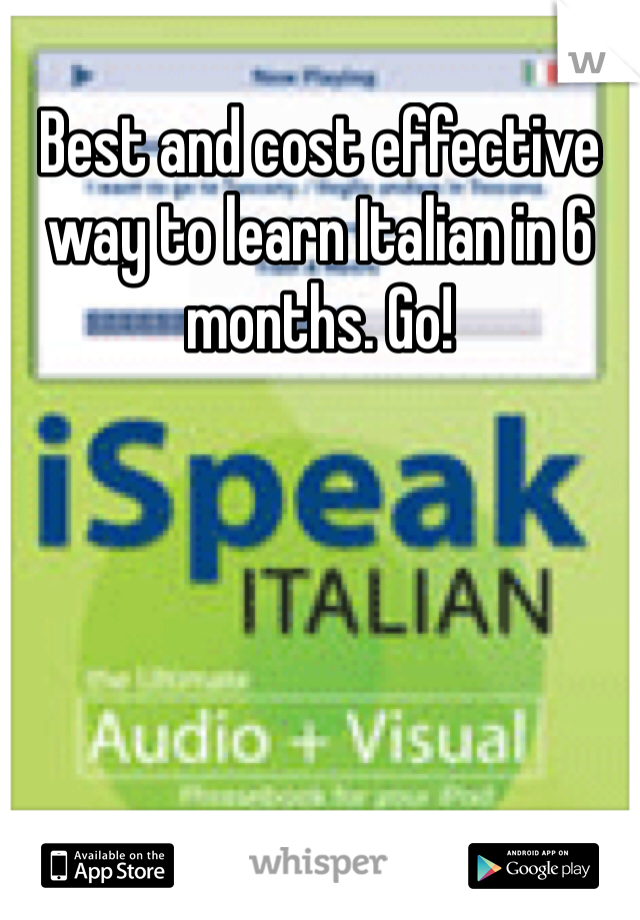 Best and cost effective way to learn Italian in 6 months. Go!