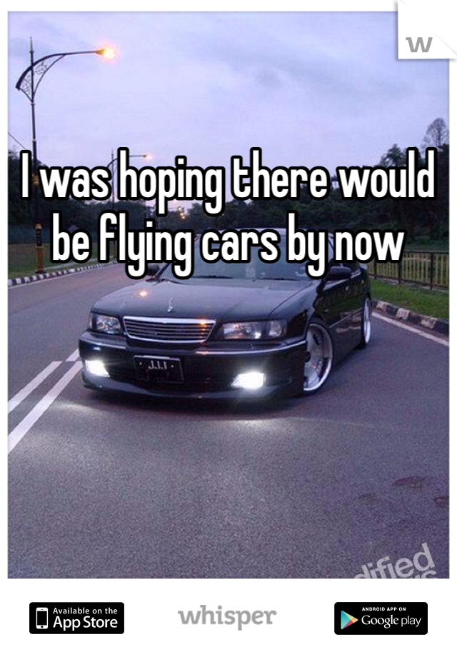 I was hoping there would be flying cars by now