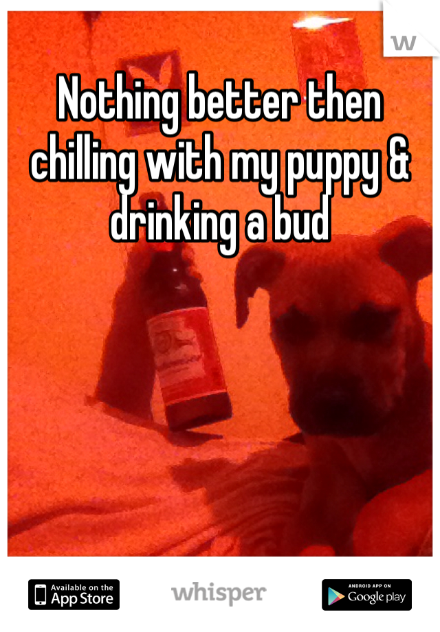 Nothing better then chilling with my puppy & drinking a bud