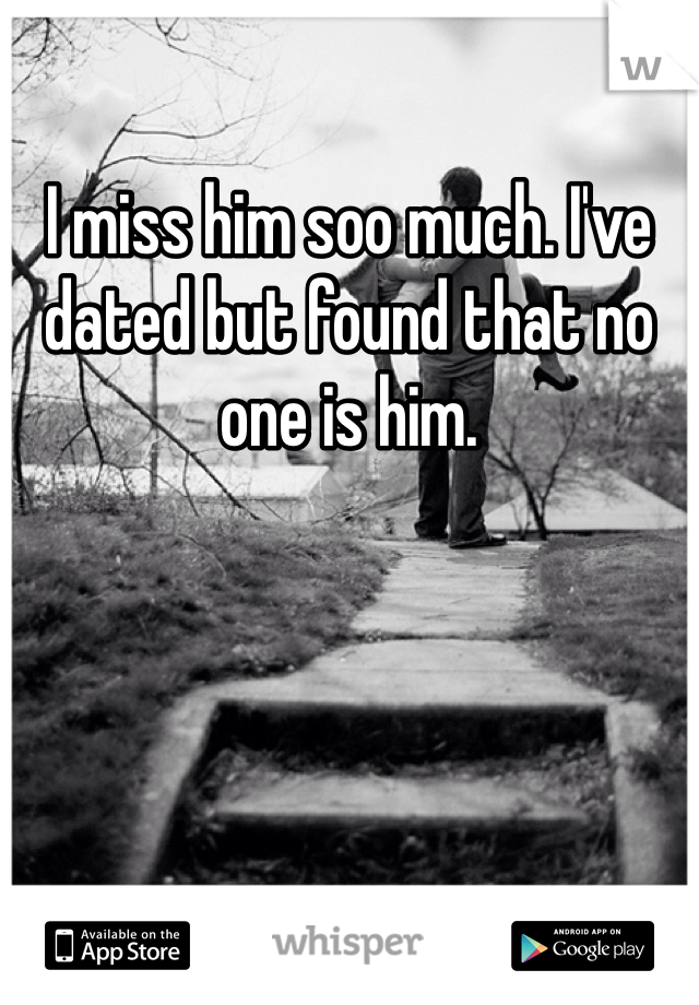 I miss him soo much. I've dated but found that no one is him.