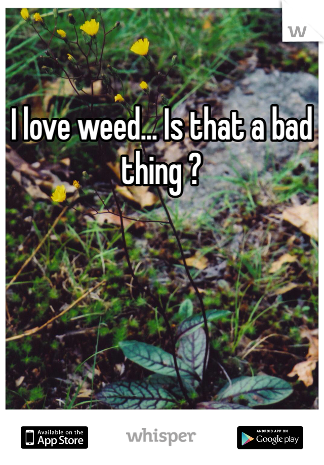 I love weed... Is that a bad thing ?