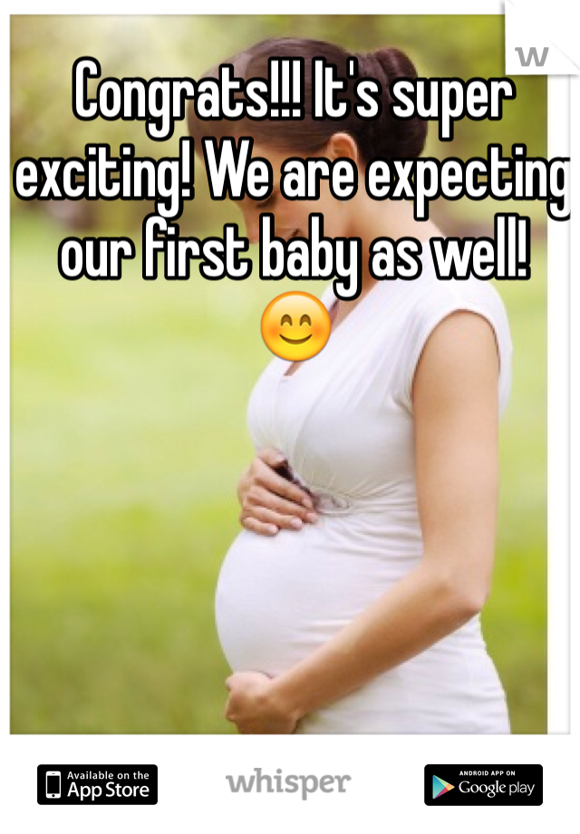 Congrats!!! It's super exciting! We are expecting our first baby as well! 
😊