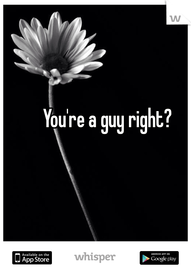 You're a guy right?