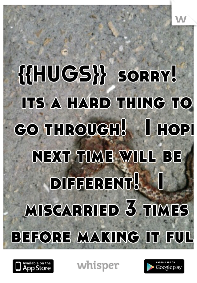 {{HUGS}}  sorry!   its a hard thing to go through!   I hope next time will be different!   I miscarried 3 times before making it full term.   