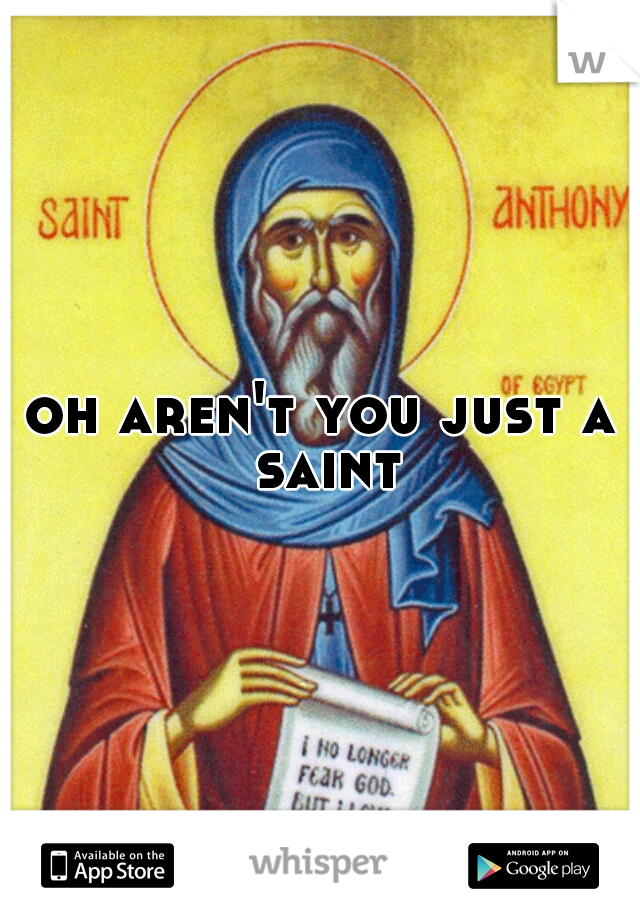 oh aren't you just a saint