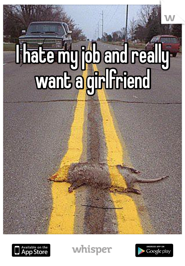 I hate my job and really want a girlfriend 