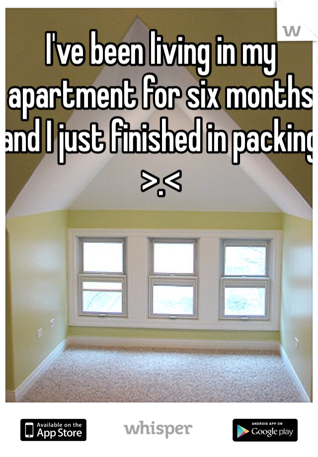 I've been living in my apartment for six months and I just finished in packing >.< 