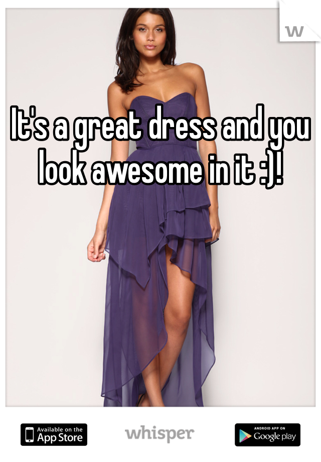 It's a great dress and you look awesome in it :)!