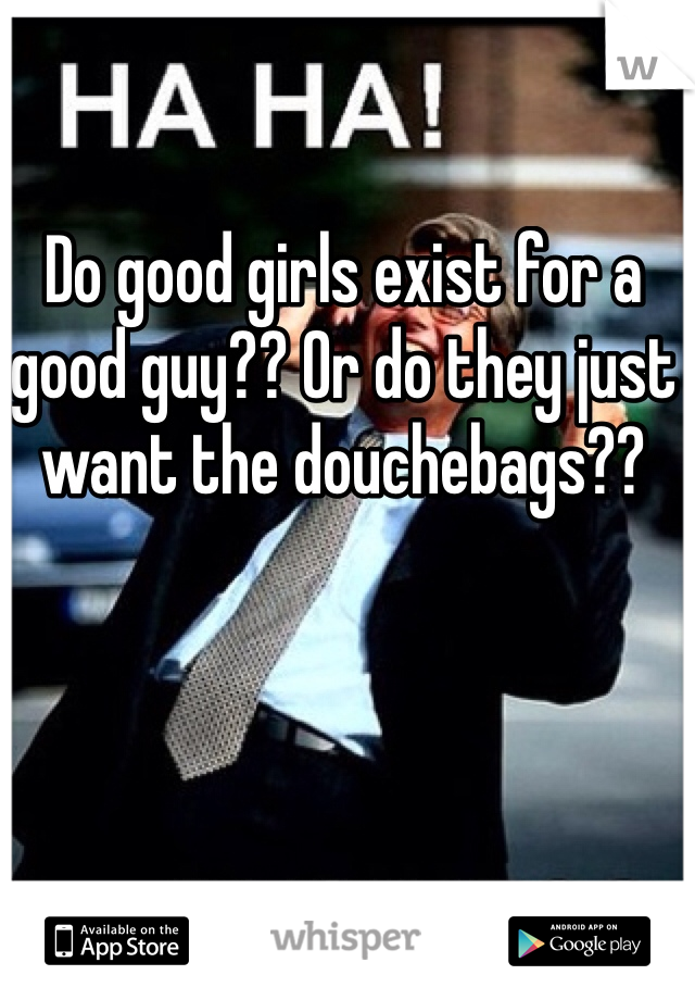 Do good girls exist for a good guy?? Or do they just want the douchebags?? 