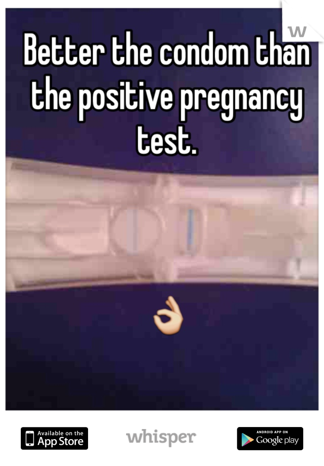 Better the condom than the positive pregnancy test.



👌