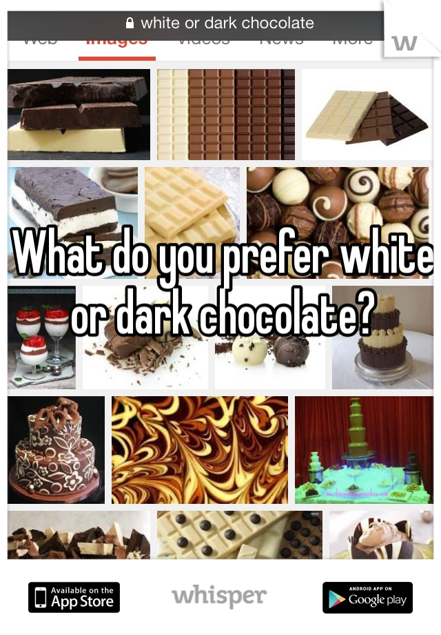What do you prefer white or dark chocolate?  