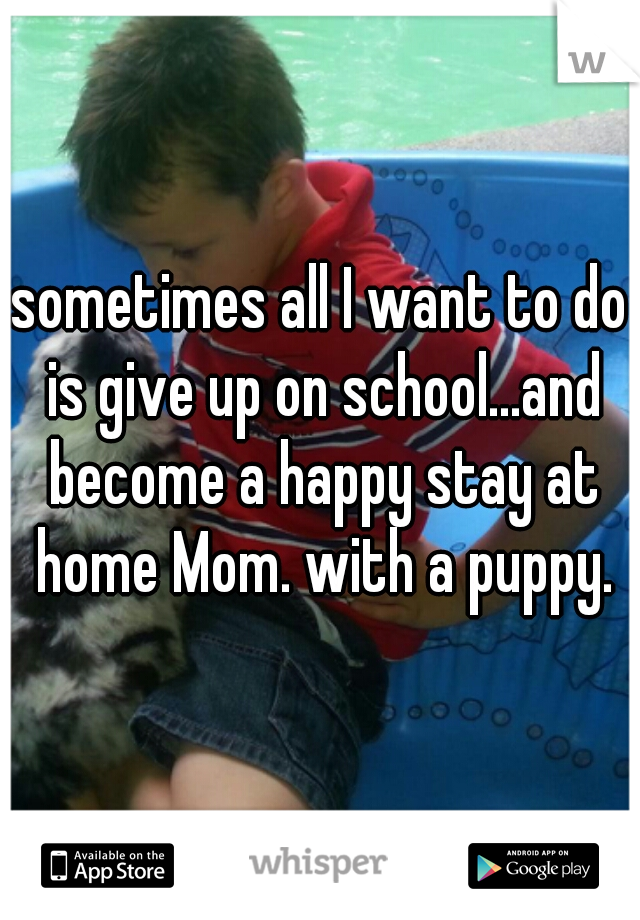 sometimes all I want to do is give up on school...and become a happy stay at home Mom. with a puppy.