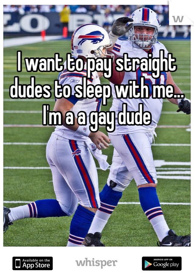 I want to pay straight dudes to sleep with me... I'm a a gay dude 