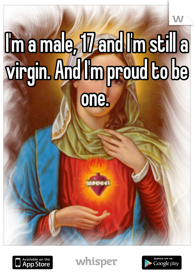 I'm a male, 17 and I'm still a virgin. And I'm proud to be one. 
