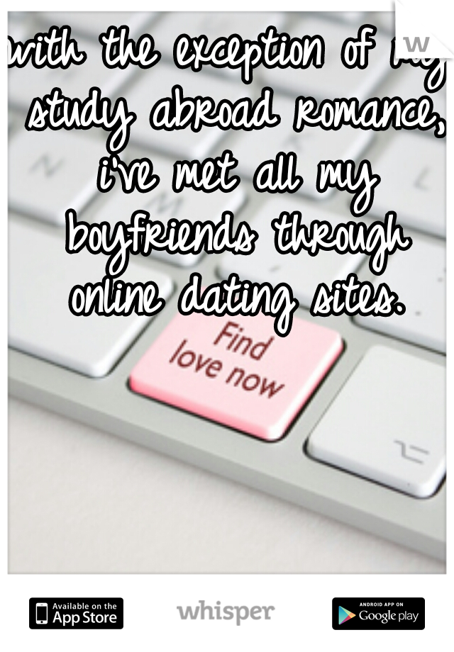 with the exception of my study abroad romance, i've met all my boyfriends through online dating sites.