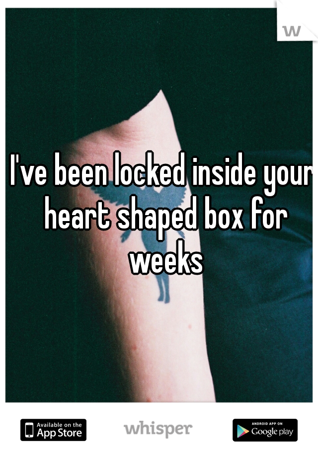 I've been locked inside your heart shaped box for weeks