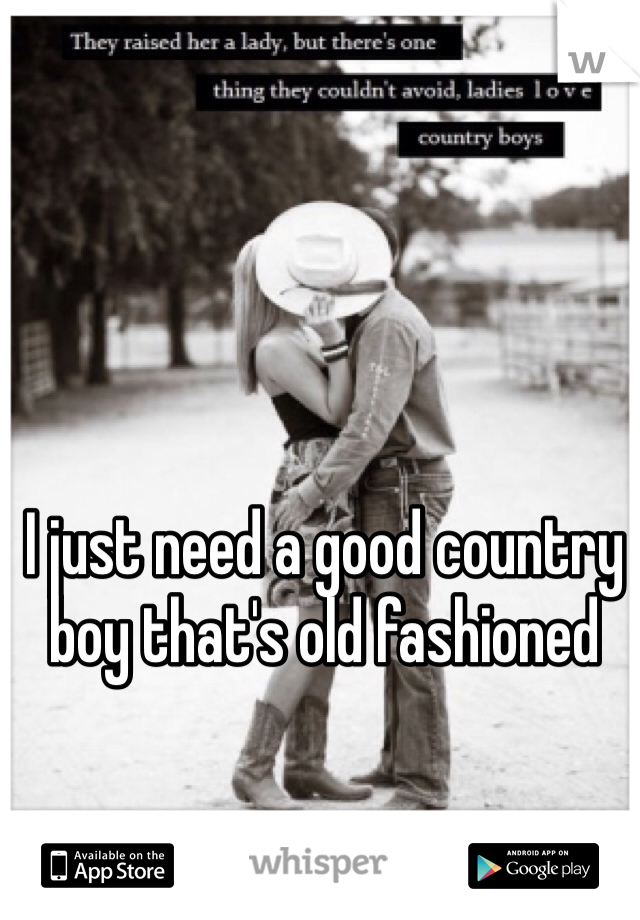 I just need a good country boy that's old fashioned 