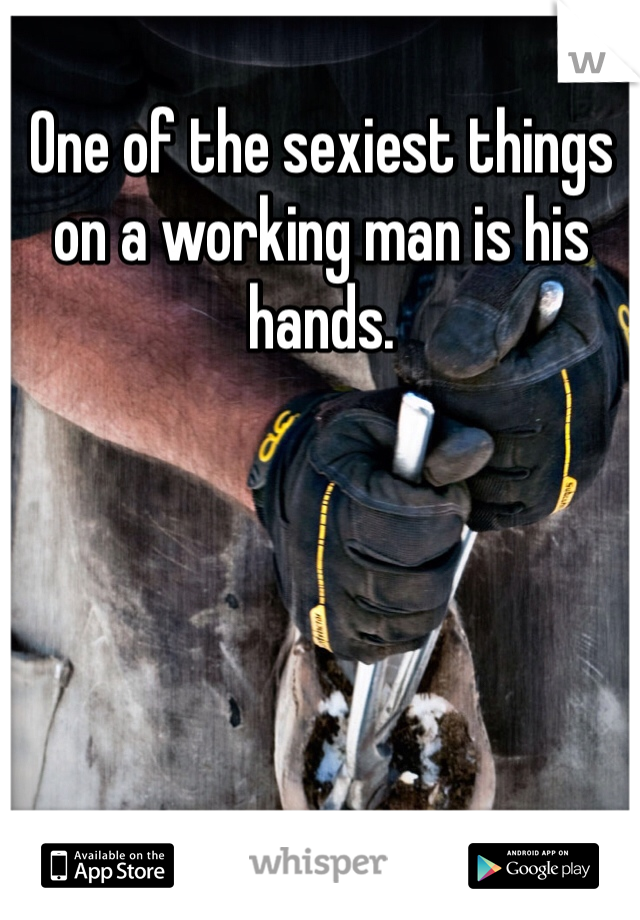 One of the sexiest things on a working man is his hands.