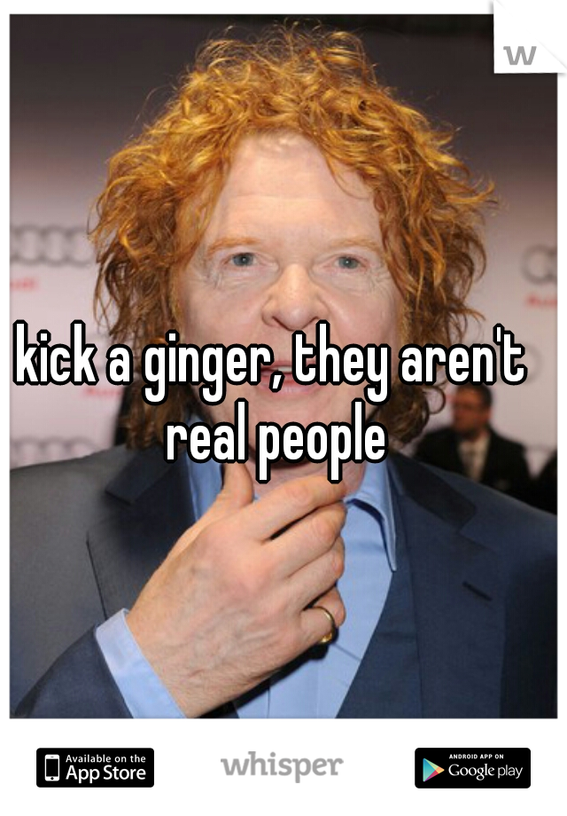 kick a ginger, they aren't real people
