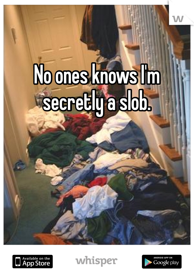 No ones knows I'm secretly a slob. 