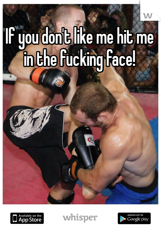 If you don't like me hit me in the fucking face!