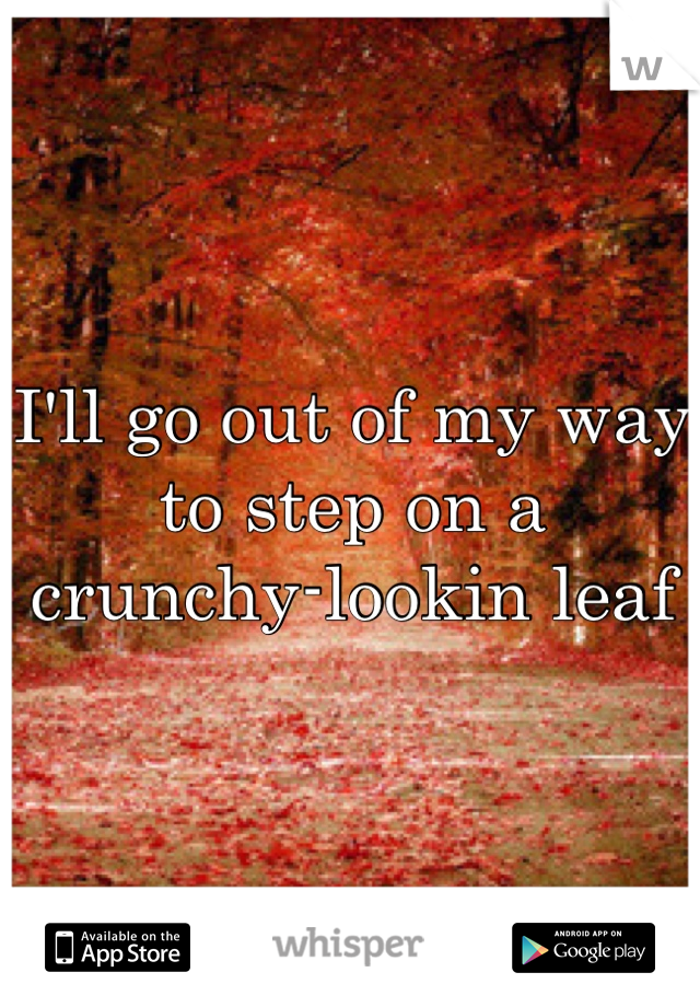 I'll go out of my way to step on a crunchy-lookin leaf