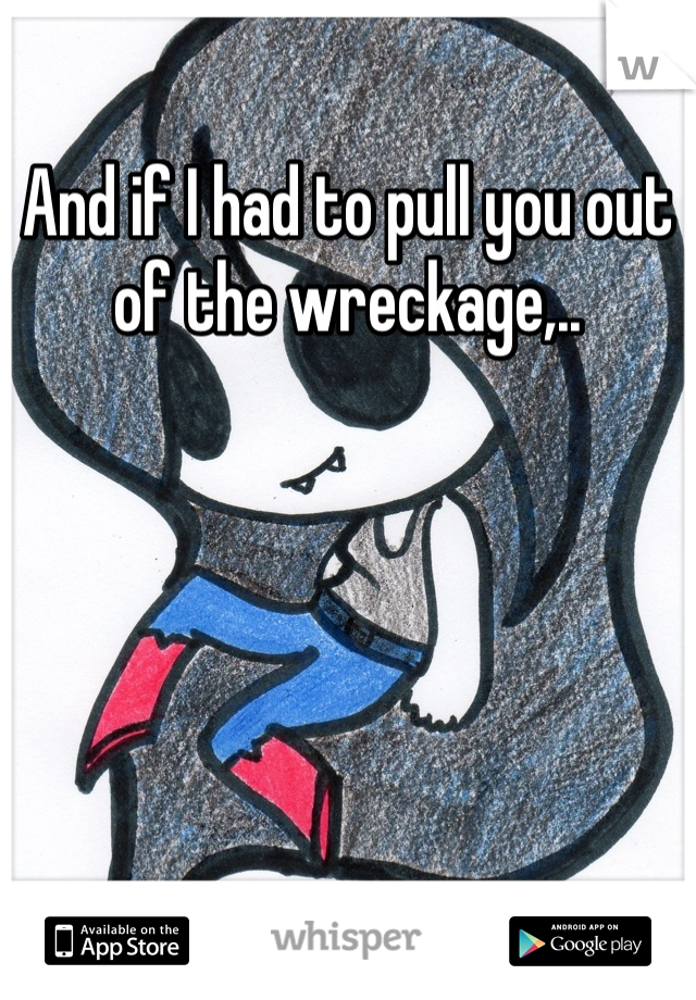 And if I had to pull you out of the wreckage,..