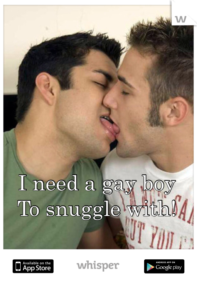 I need a gay boy
To snuggle with!