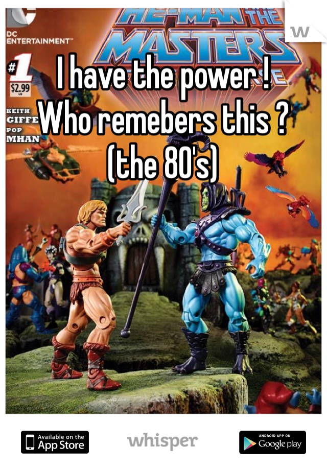 I have the power !
Who remebers this ?
(the 80's)