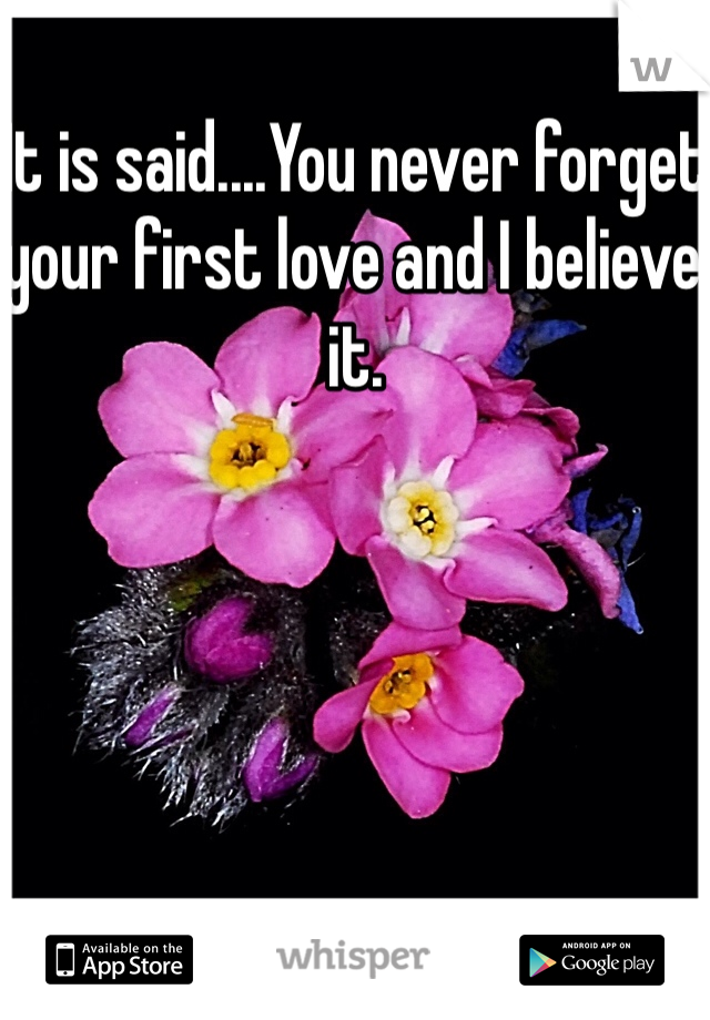 It is said....You never forget your first love and I believe it. 