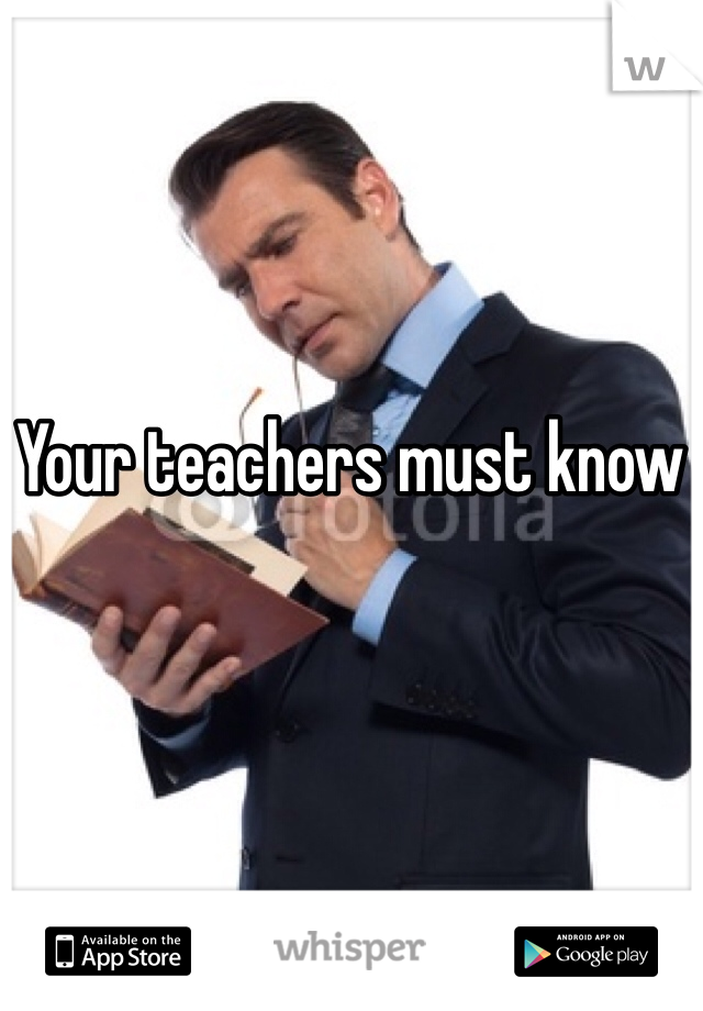 Your teachers must know 