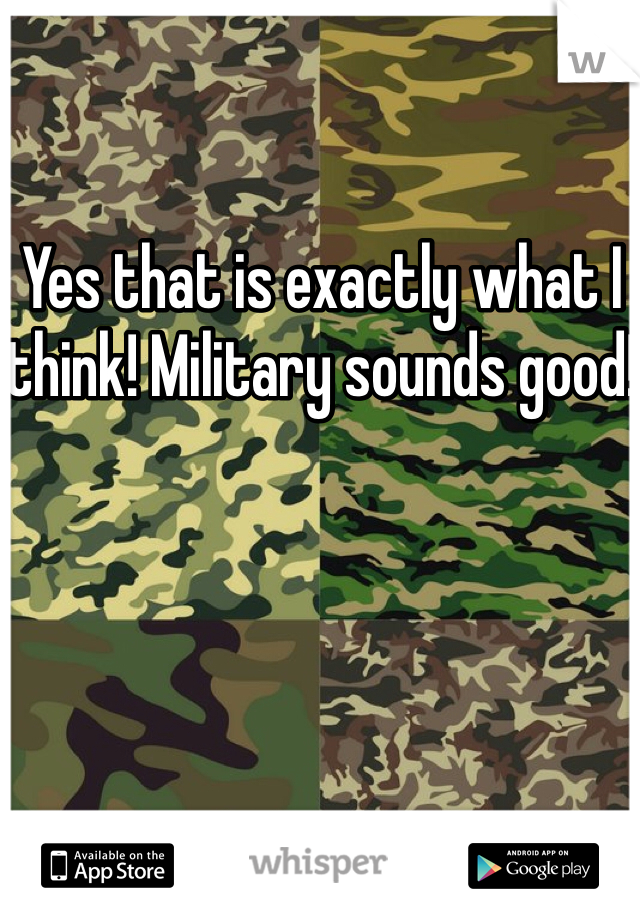 Yes that is exactly what I think! Military sounds good!