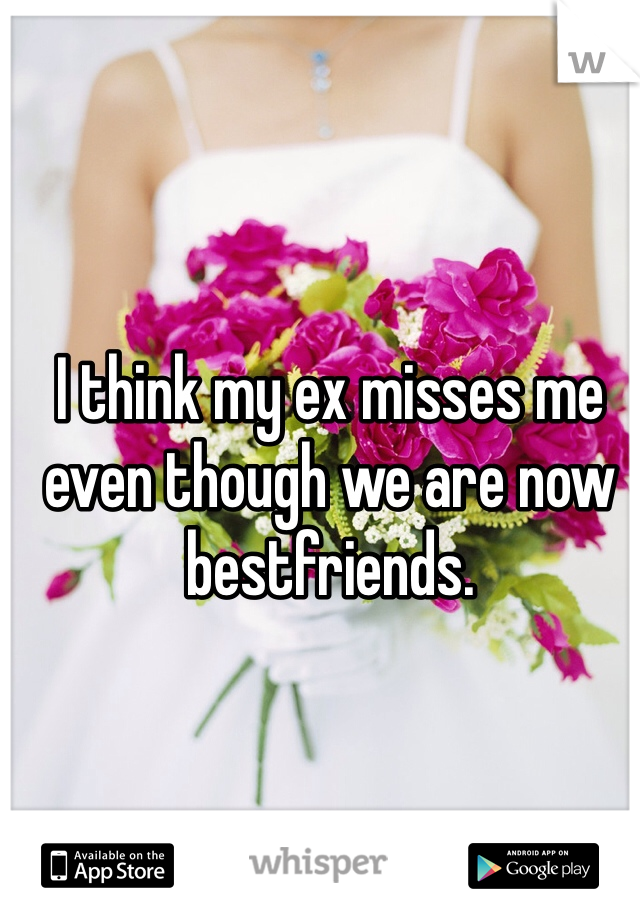 I think my ex misses me even though we are now bestfriends. 