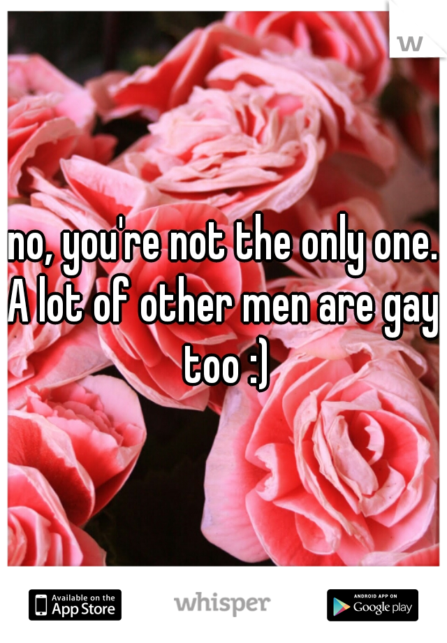 no, you're not the only one. A lot of other men are gay, too :)