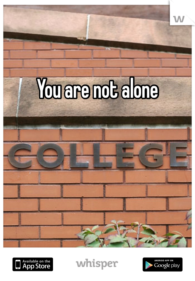 You are not alone