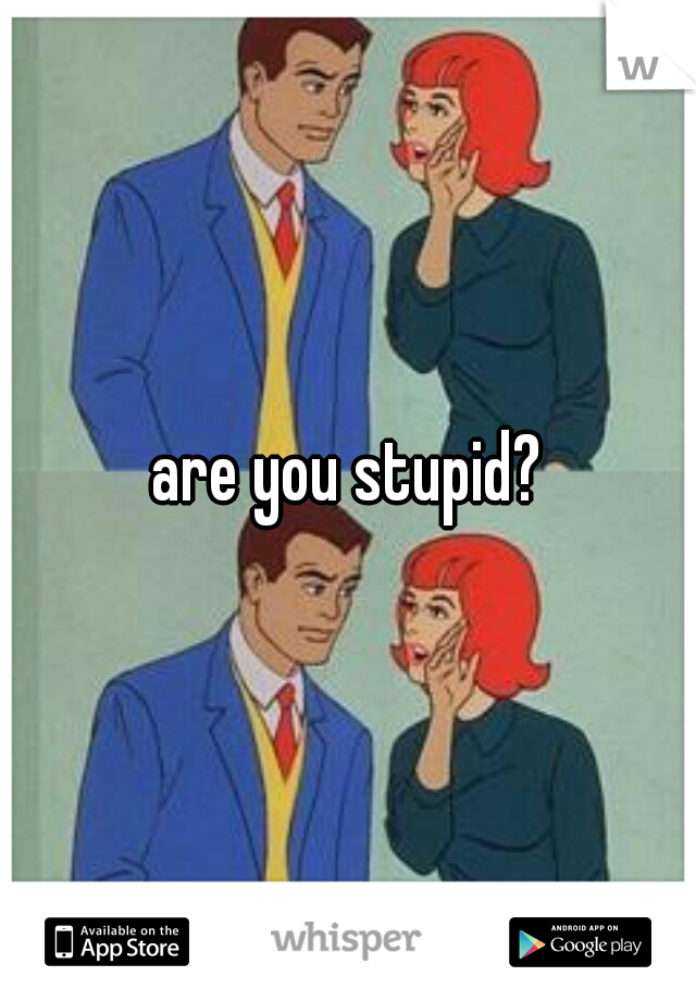 are you stupid?