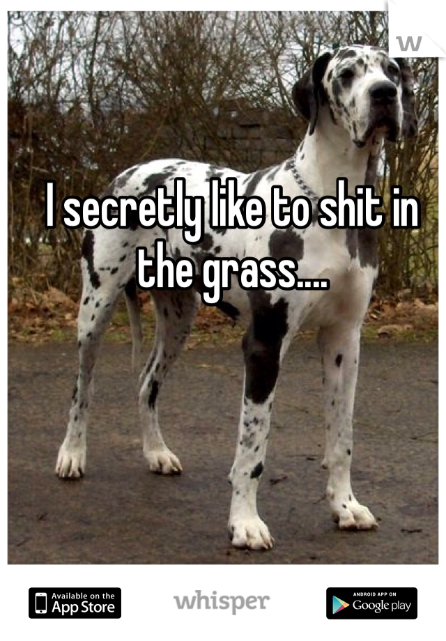 I secretly like to shit in the grass....