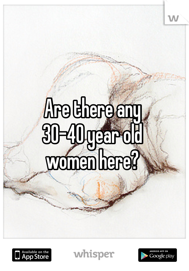 Are there any 
30-40 year old
women here?